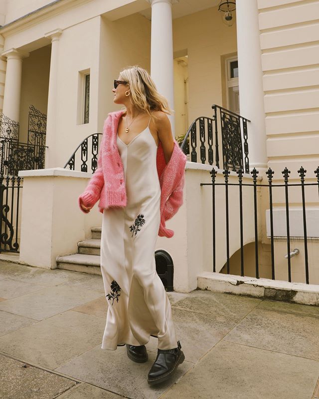 slip dress na Instagramie