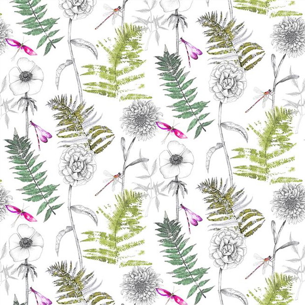 Tapeta Designers Guild, wzór Acanthus Indigo