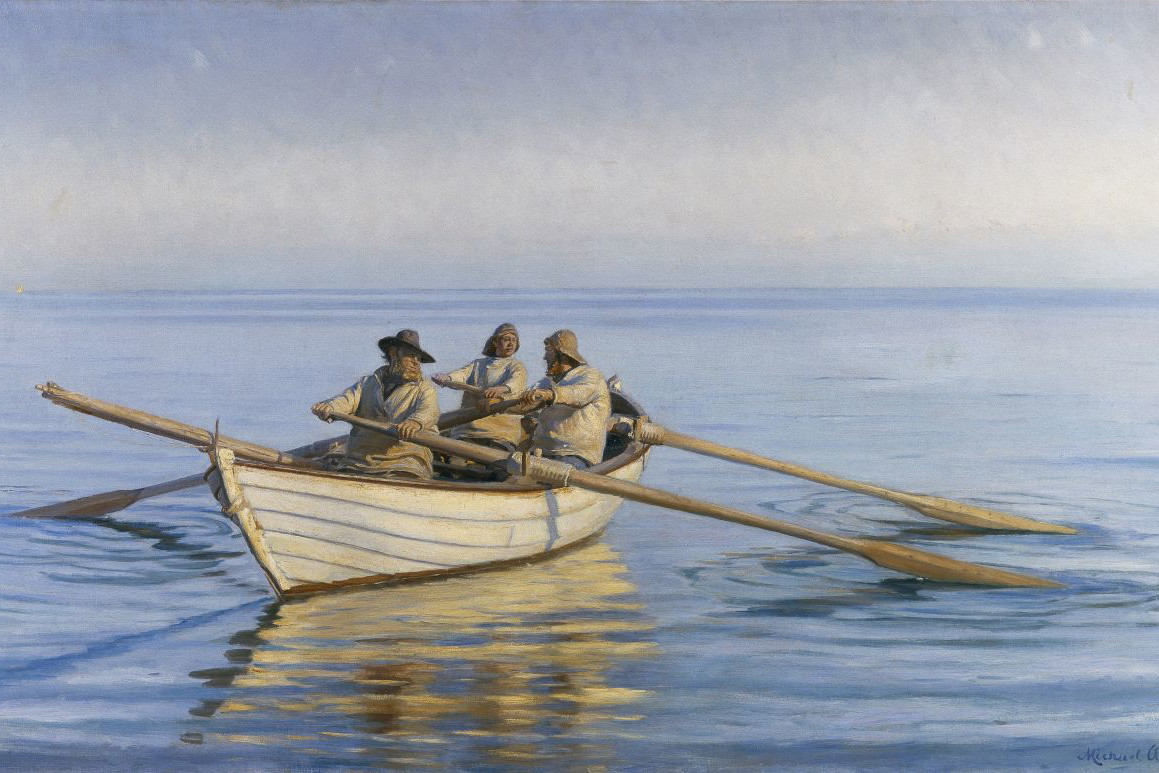 Michael Ancher (1849–1927, Dania) Letni dzień na morzu 1894 olej, płótno ARoS, Aarhus Art Museum