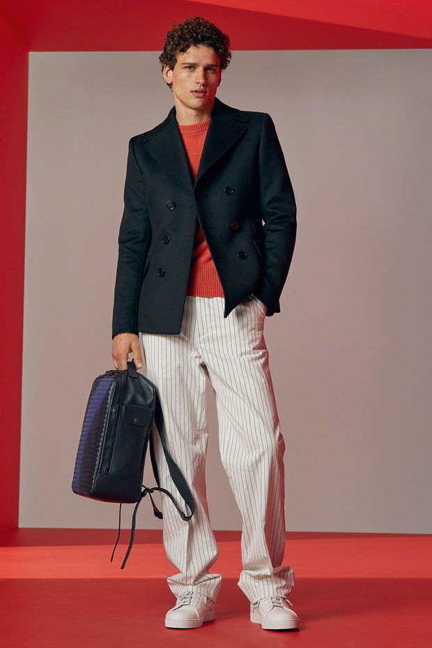 Białe męskie spodnie Bottega Veneta Resort 2018