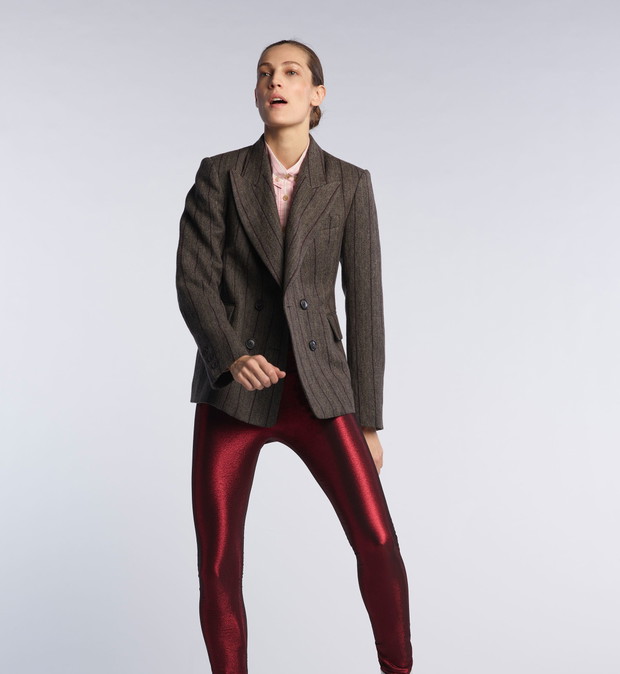 Czerwone metaliczne legginsy Isabel Marant Pre-Fall 2017