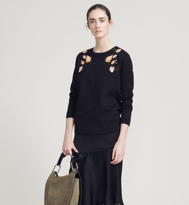Czarna bluza w kwiaty Jason Wu Pre-Fall 2017