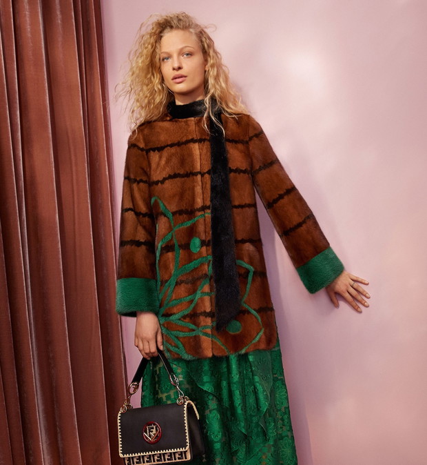 Futrzany płaszcz Fendi Resort 2018
