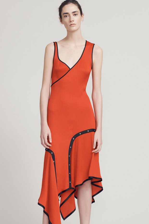 Pomarańczowa sukienka na ramiączka Jason Wu Pre-Fall 2017
