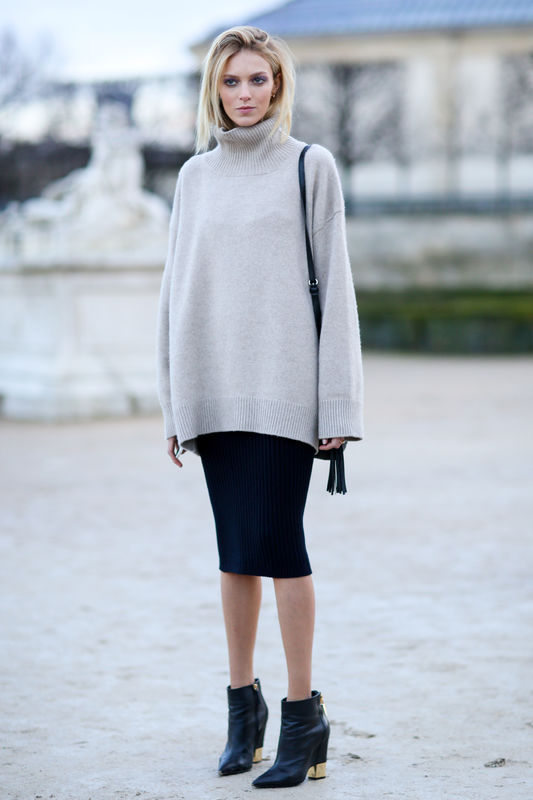 Anja Rubik na Paris Fashion Week jesień-zima 2014/2015