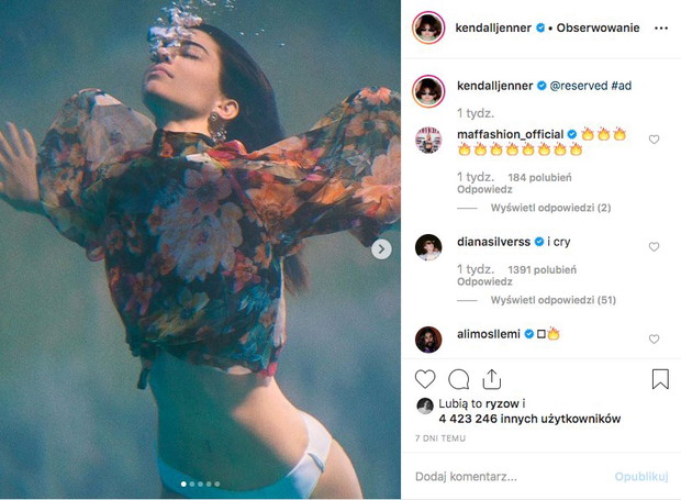 Kendall Jenner w kampanii Reserved