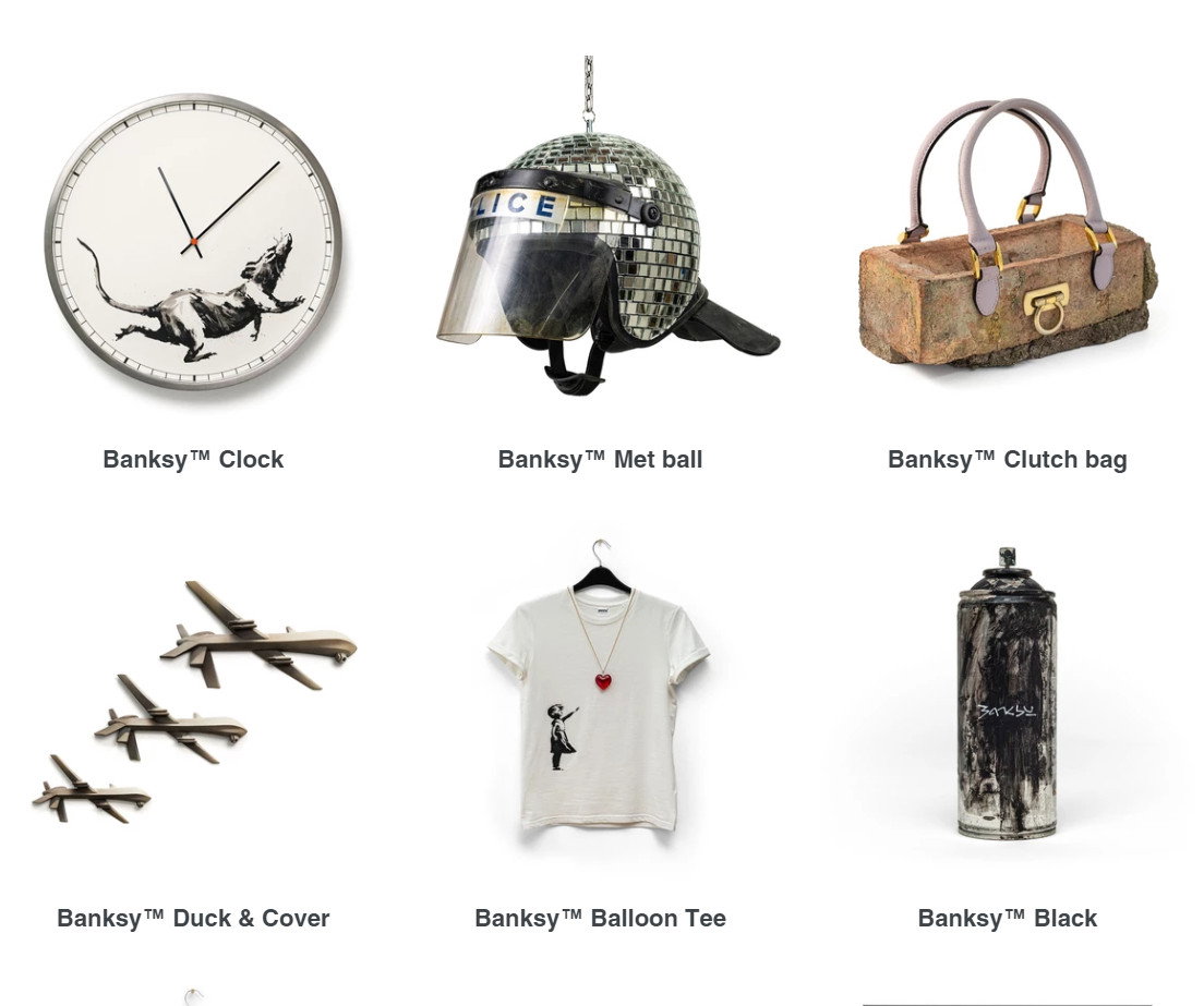 Towar ze sklepu GrosS Domestic Product, Banksy