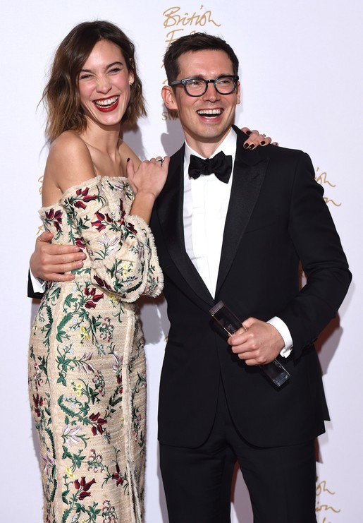 Alexa Chung i Erdem Moralioglu na British Fashion Awards 2015