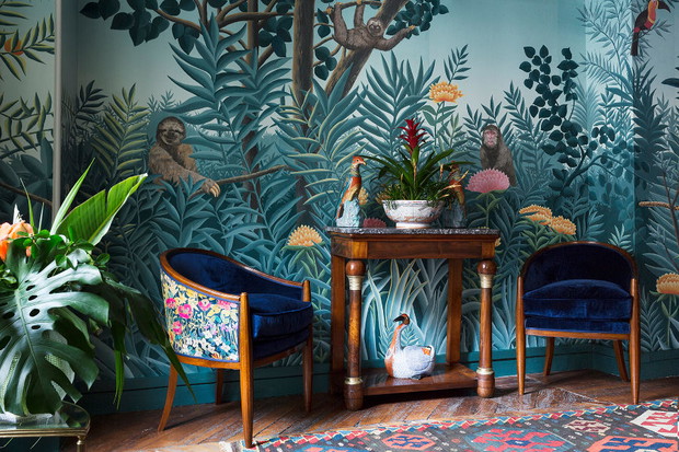 Tapeta z dżunglą de Gournay, New Rousseau