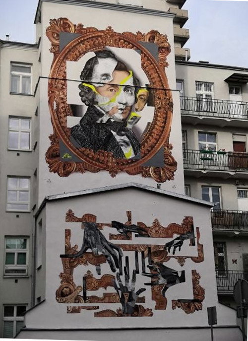 Fryderyk Chopin na warszawskim muralu