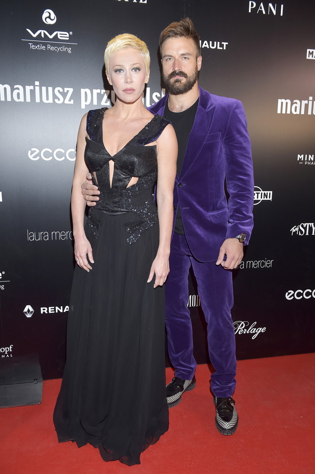 Katarzyna Warnke i Piotr Stramowski na pokazie Mariusza Przybylskiego, 2018 rok