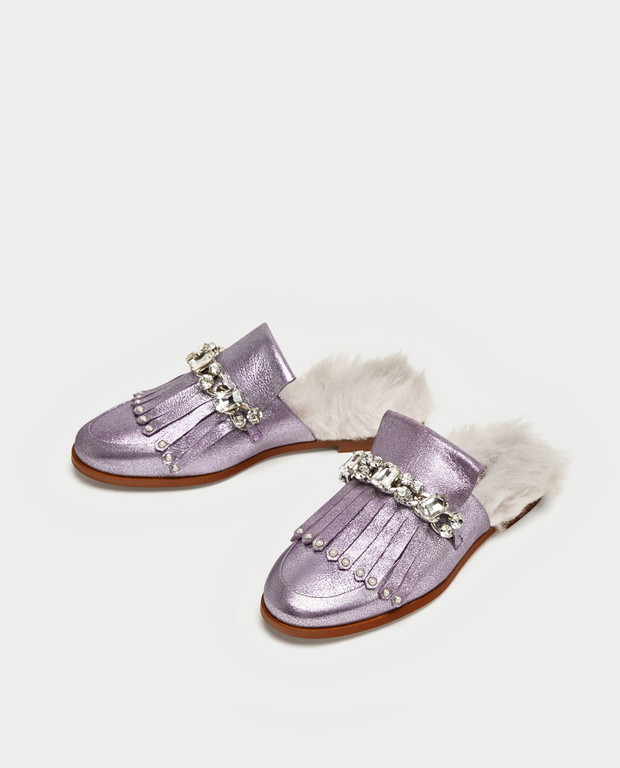 Buty z futrem Zara