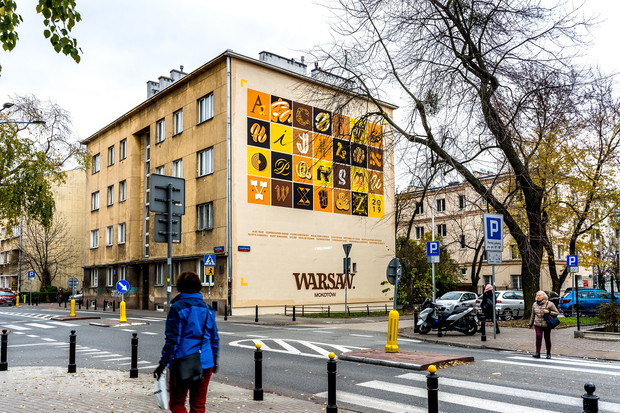 Wallphabet, nowy mural na Mokotwie, projekt Good Looking Studio