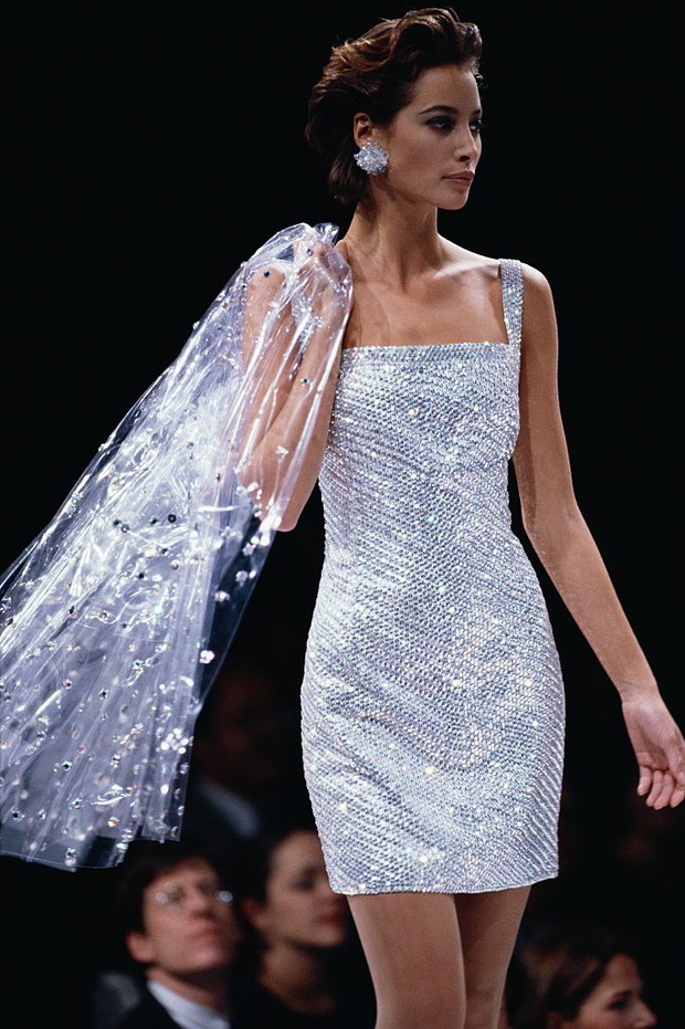 Christy Turlington Modeling Perry Ellis Dress
