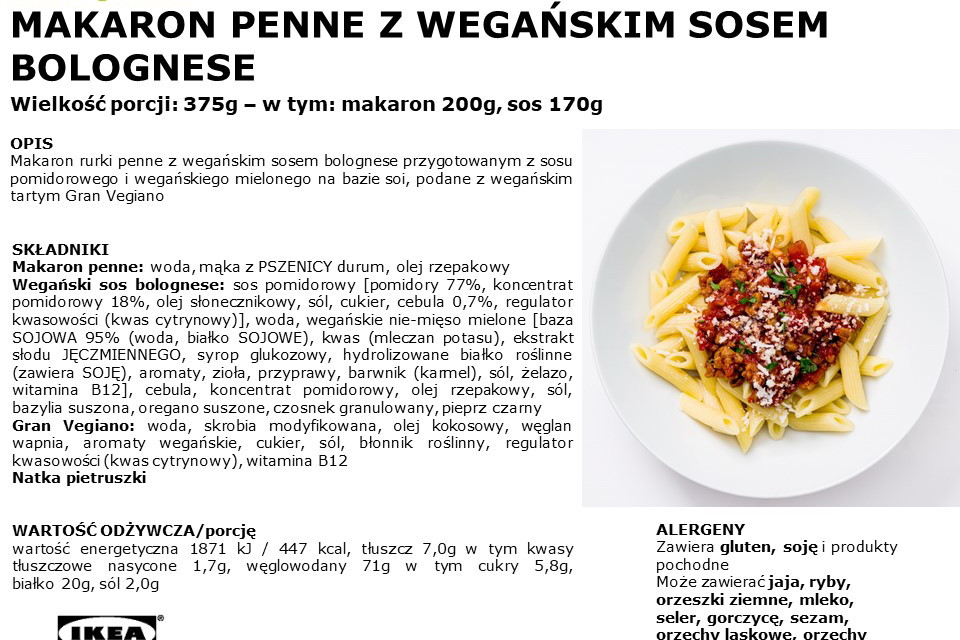 Wegańskie penne w IKEA