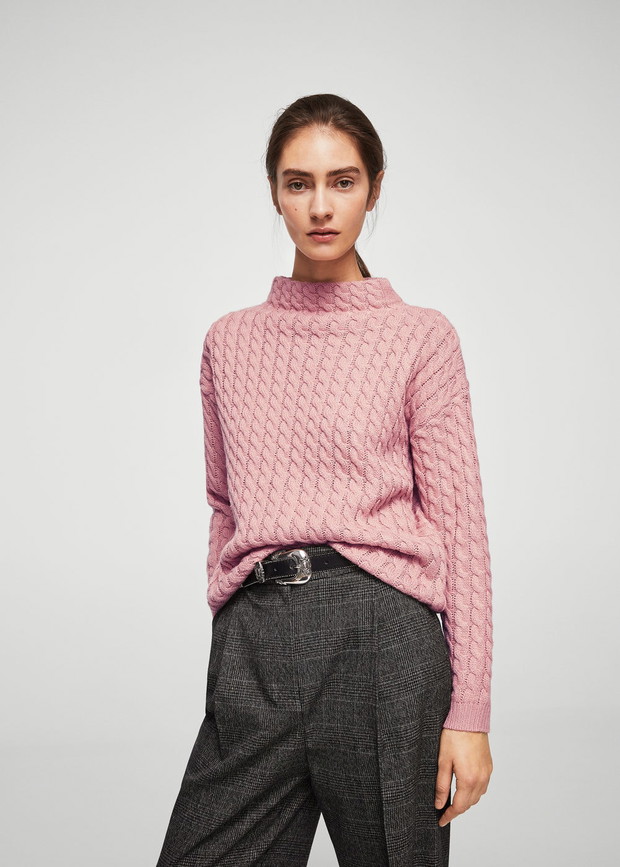Sweter z warkoczem Mango