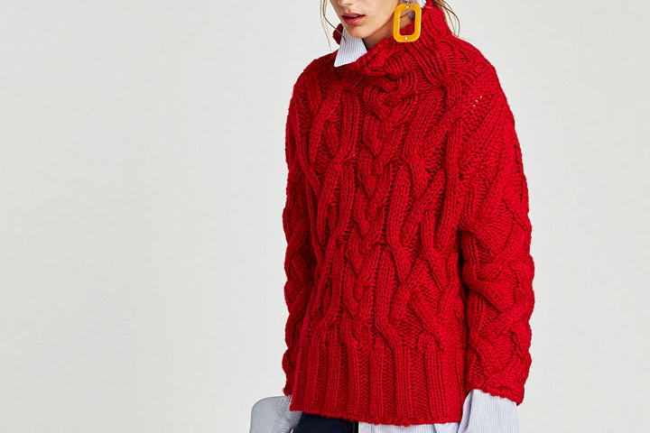 Sweter z warkoczem Zara