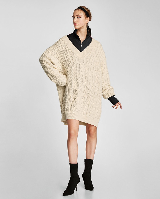 Sweter z warkoczem Zara
