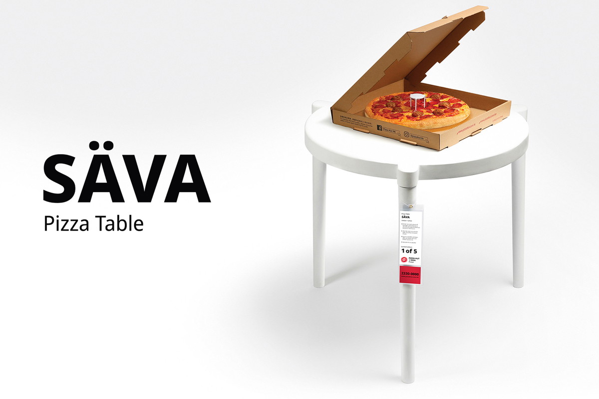 Stolik IKEA x Pizza Hut