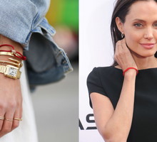 Czerwona bransoletka u Angeliny Jolie