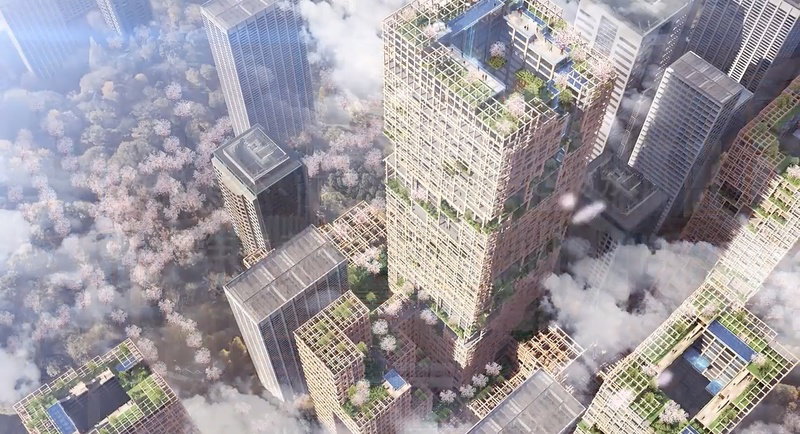 Drewniany wiezowiec w Tokio, W350, projekt Sumitomo Forestry