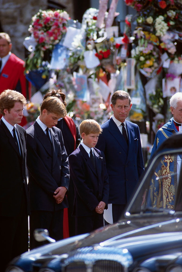 Royal Family at Princess Diana's Funeral