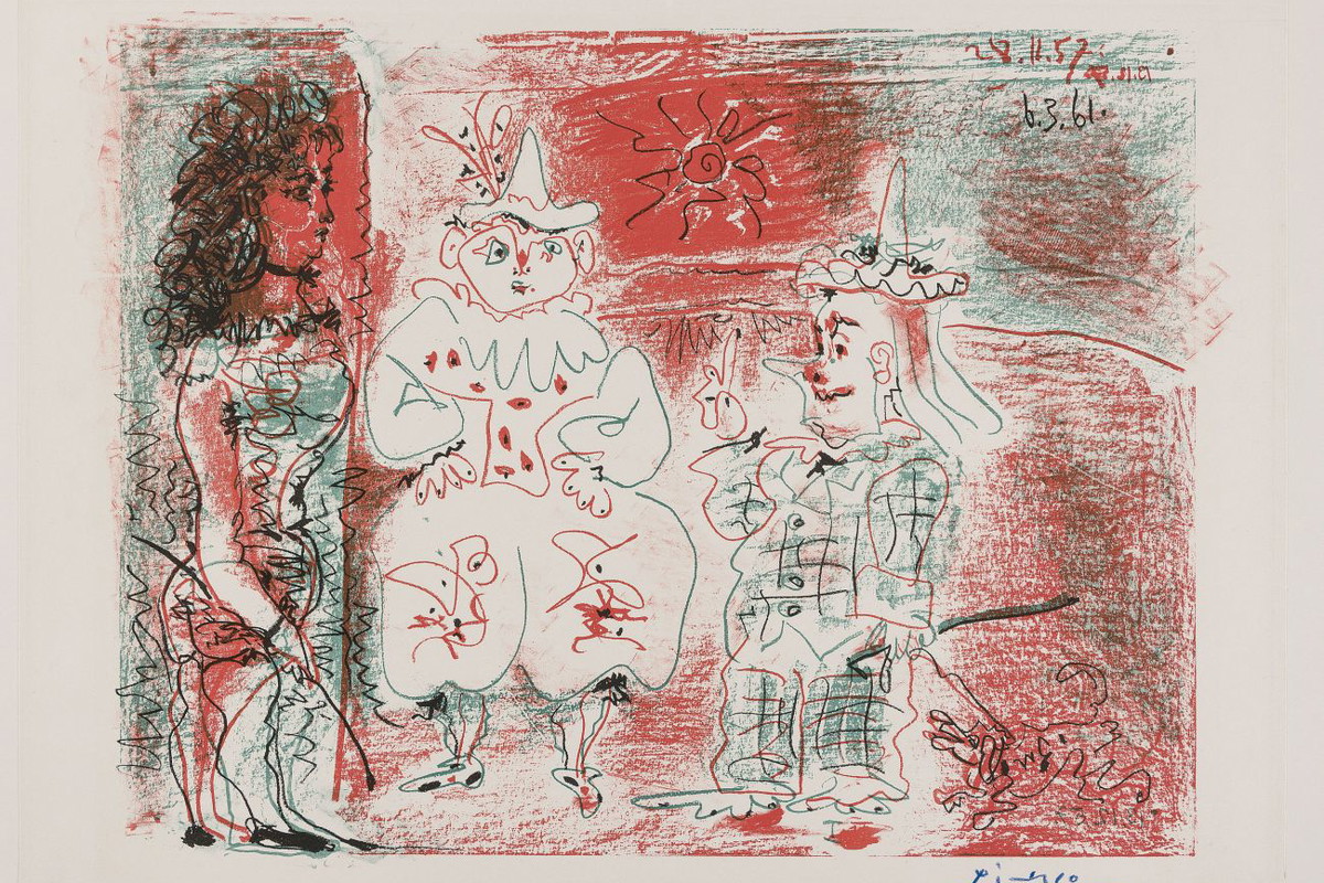 Pablo Picasso (1881–1973) Woltyżerka i clowni, 1957-1961 litografia barwna, papier Muzeum Narodowe w Warszawie