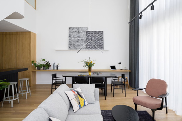 Mieszkanie z antresolą, projekt 3XEL Architekci