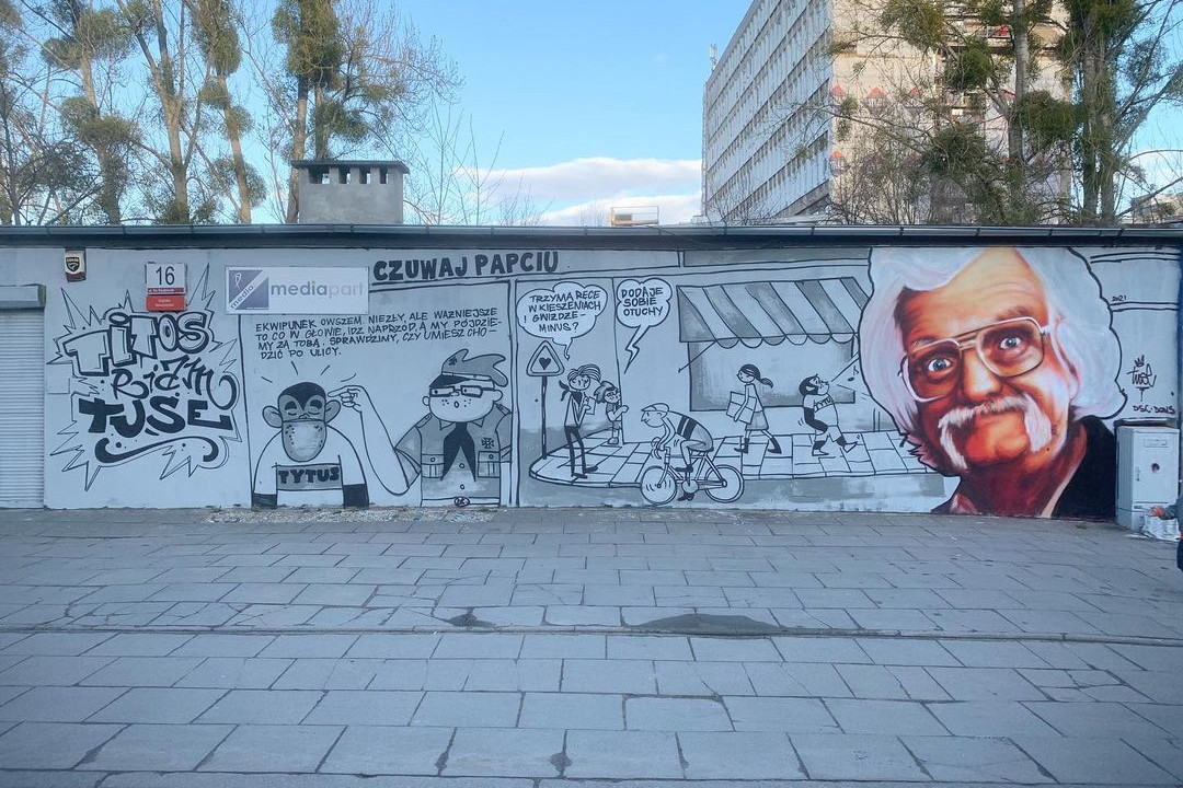Mural upamiętaniający Papcia Chmiela w Gdańsku, autor: Tuse - Piotr Jaworski
