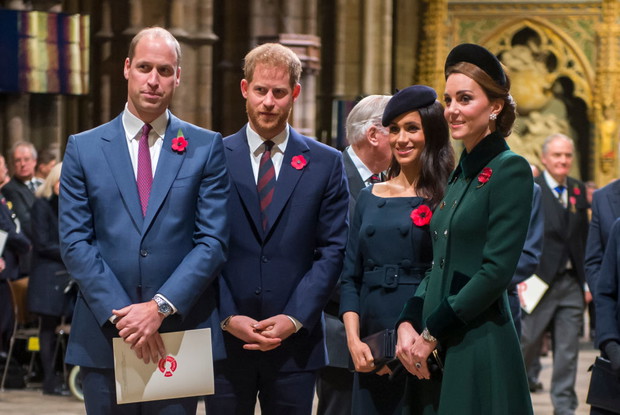 Meghan Markle, książę Harry, książę William i Kate Middleton