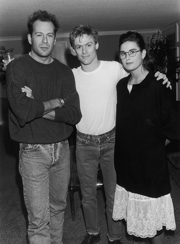Bruce Willis, Bryan Adams i Demi Moore, 1987 rok.
