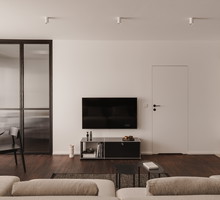 Elegancki minimalizm w mieszkaniu w Łodzi, projekt: 3XEL Architekci