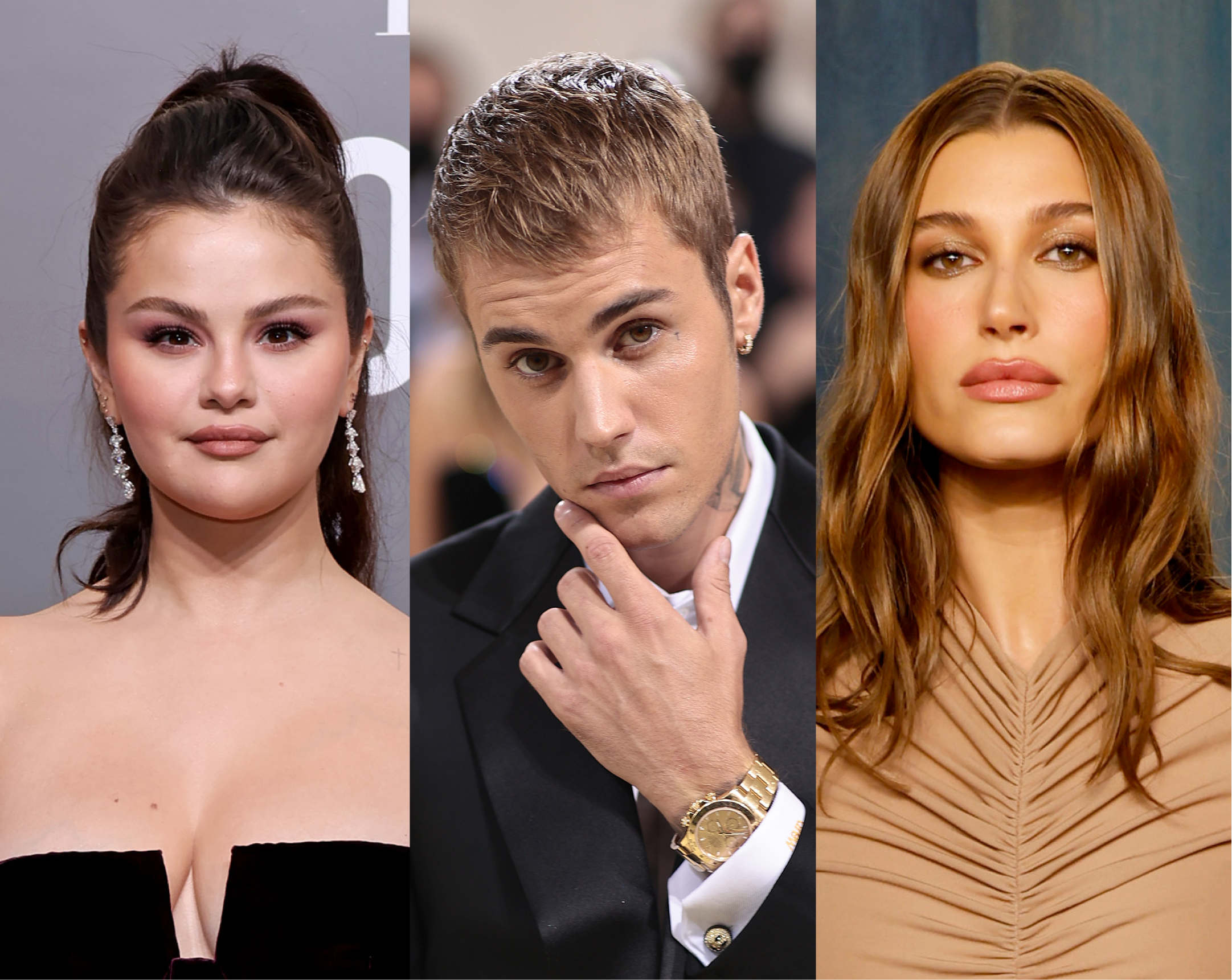 Selena Gomez, Justin Bieber i Hailey Biebr