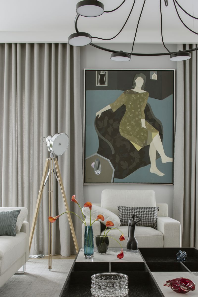 Duży apartament na warszawskim Mokotowie, projekt: MIKOŁAJSKAstudio