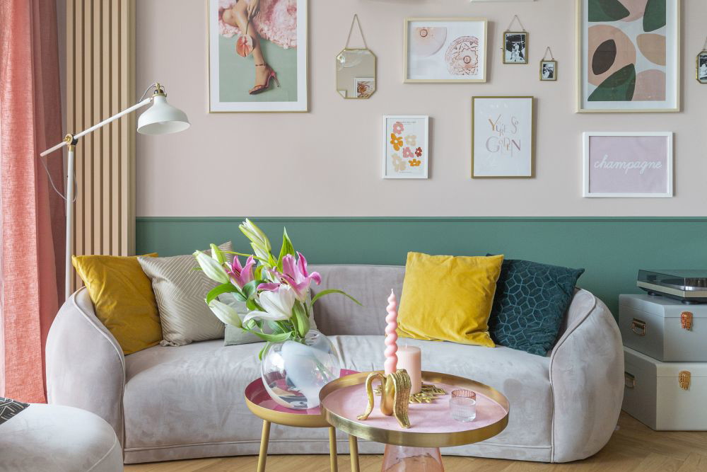 Mieszkanie w pastelach, projekt wnętrza: Angelika Front, architekt wnętrz / Decoroom , projekt kuchni i mebli: Katarzyna Domańska, architekt wnętrz / Decoroom Kitchen