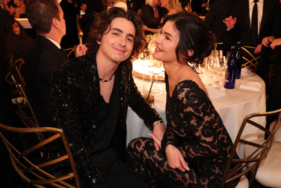 Timothée Chalamet i Kylie Jenner na Złotych Globach 2024