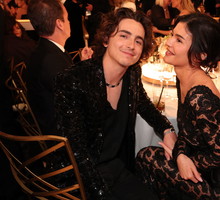 Timothée Chalamet i Kylie Jenner na Złotych Globach 2024
