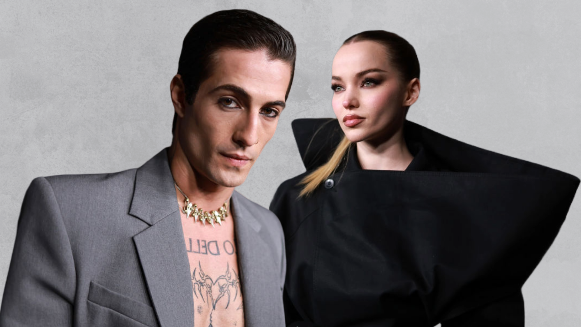 Damiano David i Dove Cameron na czerwonym dywanie