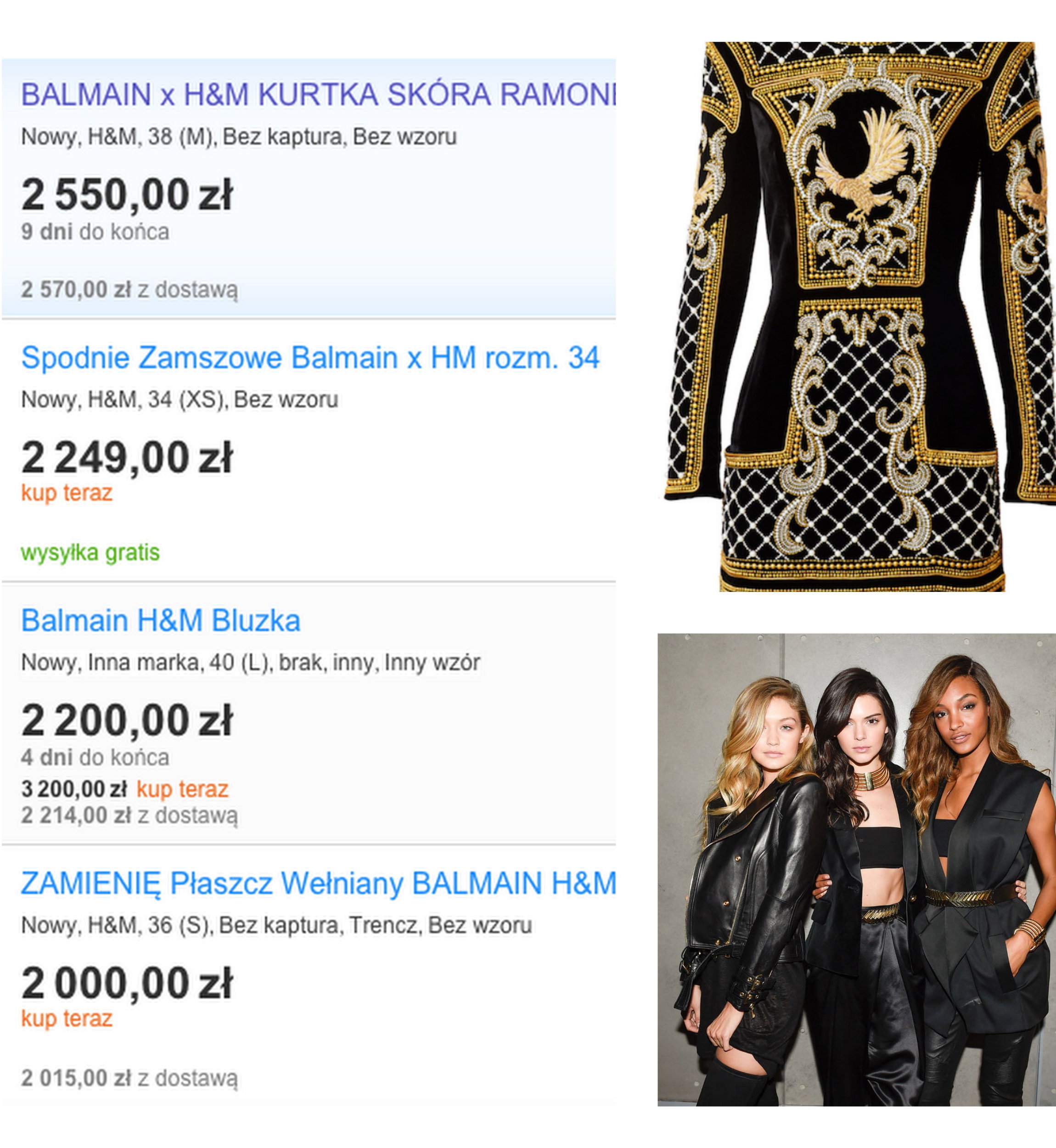 Złote żniwa na aukcjach Balmain x H&M