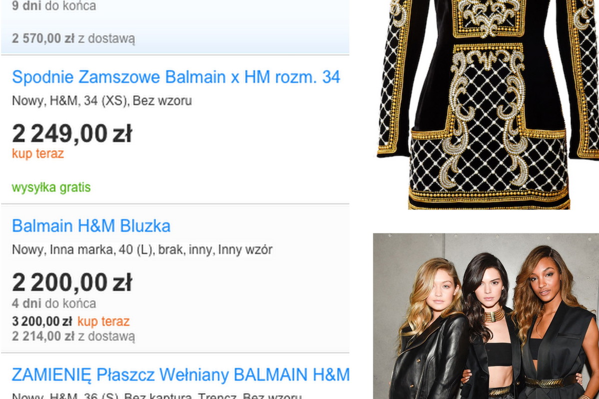 Złote żniwa na aukcjach Balmain x H&M