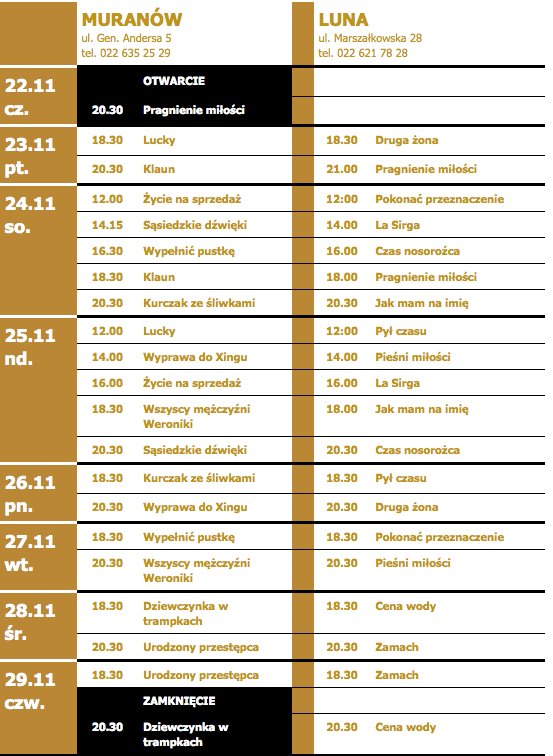 Filmy Świata Ale Kino+, program Warszawa / fot. www.filmyswiata