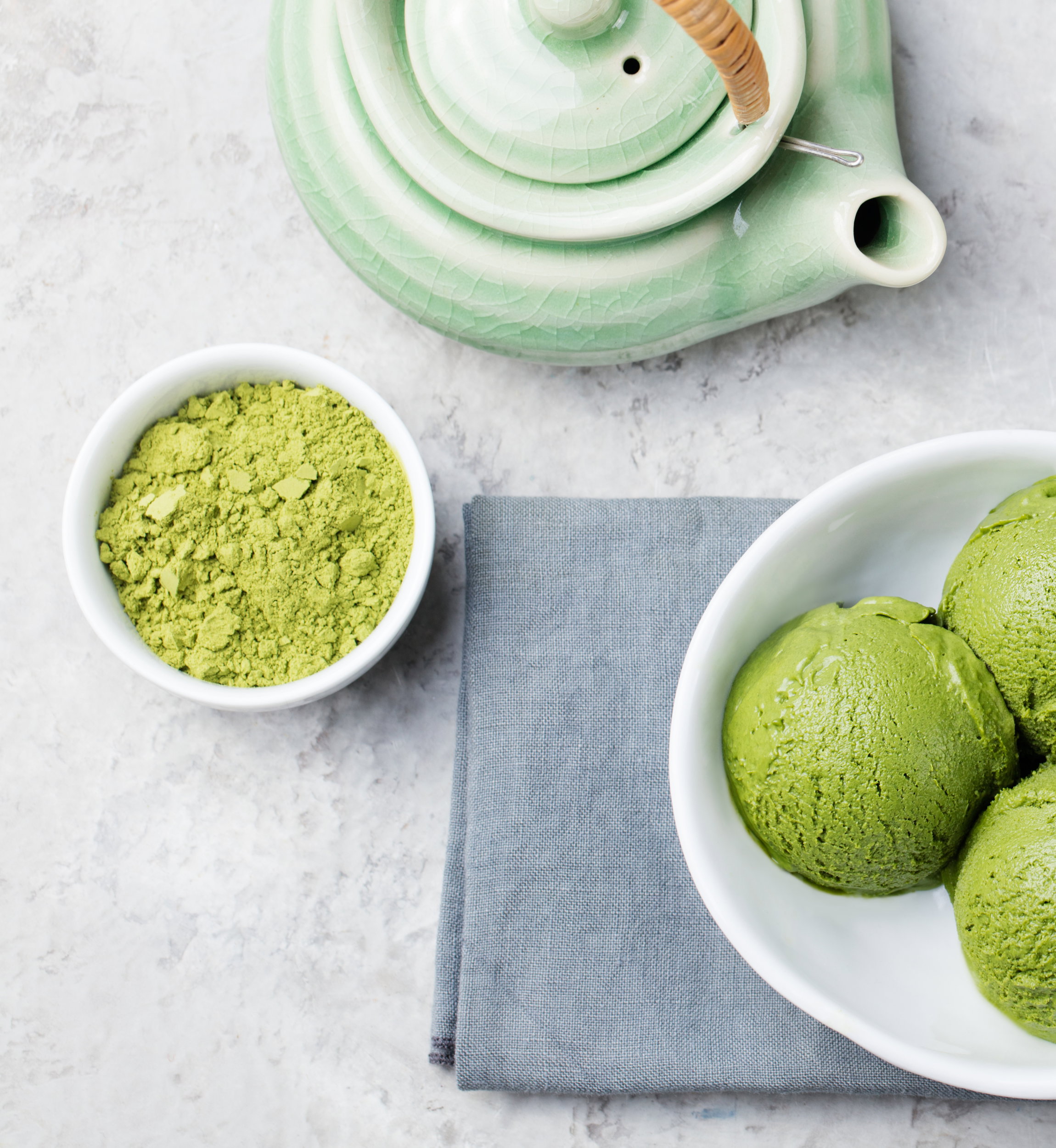Dietetyczne lody z herbatą matcha