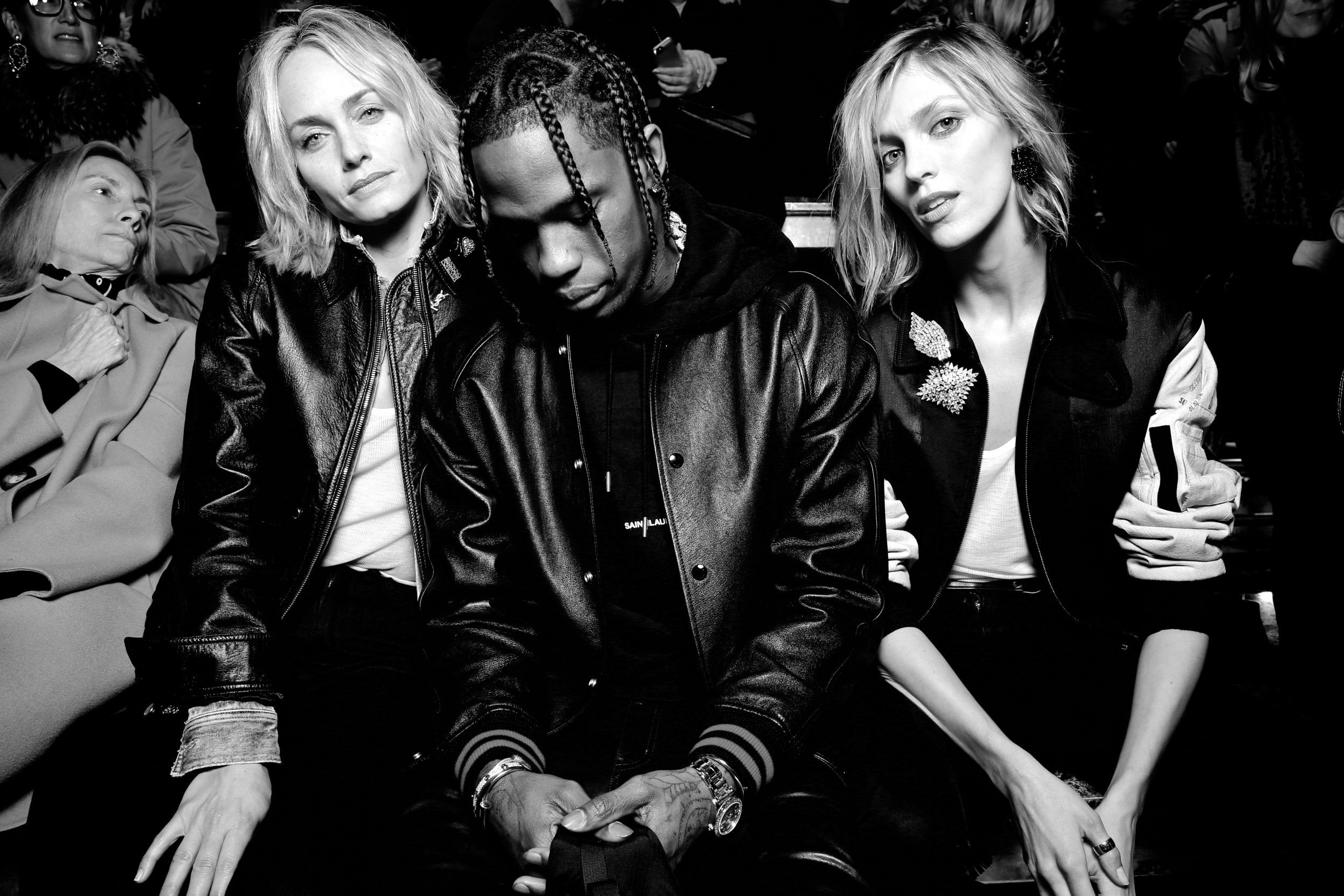 Amber Valletta, Travis Scott i Anja Rubik na pokazie Saint Laurent