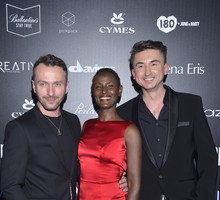 Gwiazdy na pokazie Paprocki & Brzozowski "Paradiso Club": Mariusz Paprocki, Waris Dirie, Marcin Brzozowski