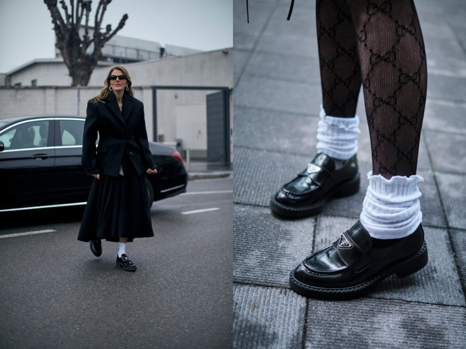 Mokasyny i skarpetki - street style