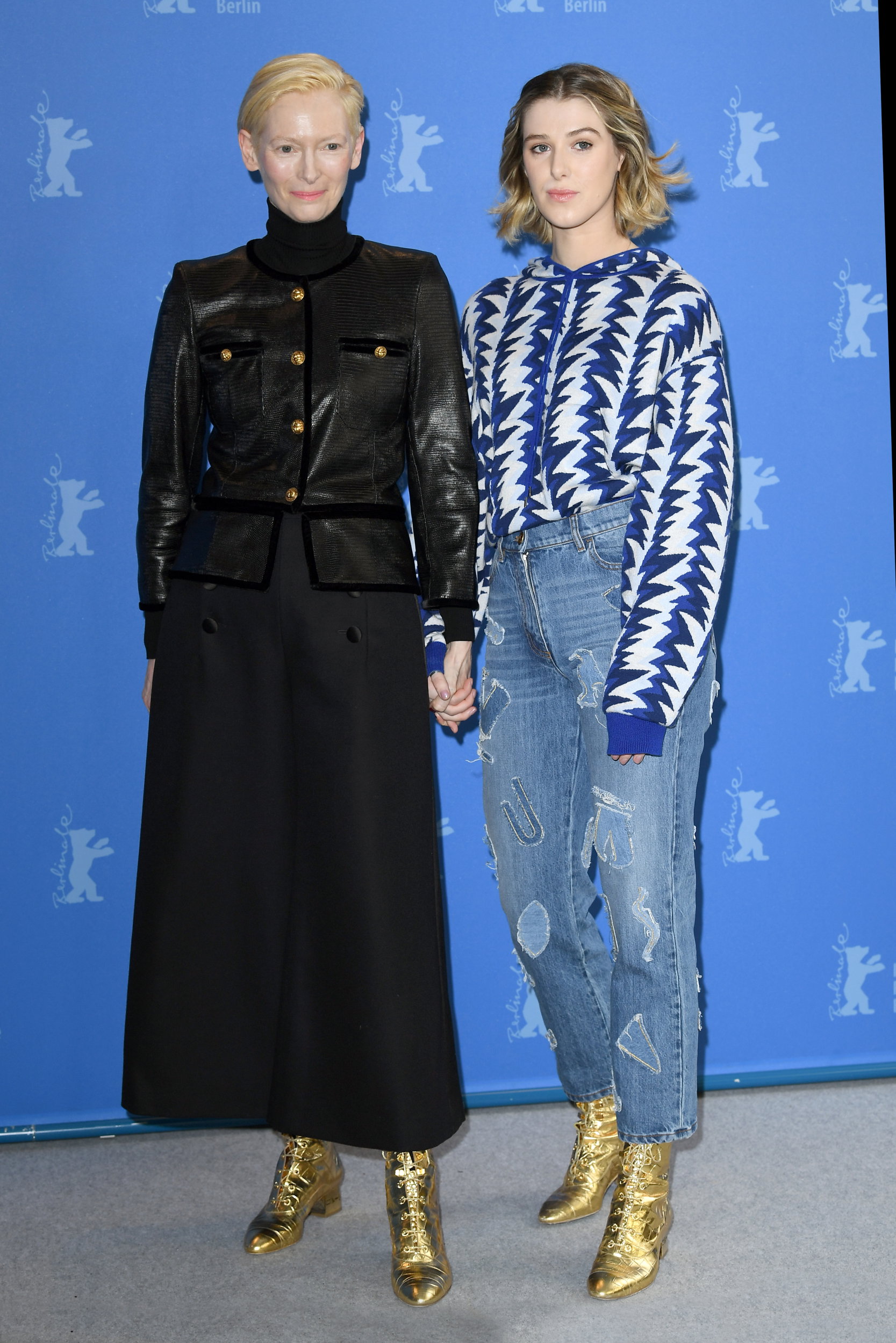 Tilda Swinton i Honor Swinton Byrne na pokazie filmu The Souvenir w ramach Berlinale 2019.