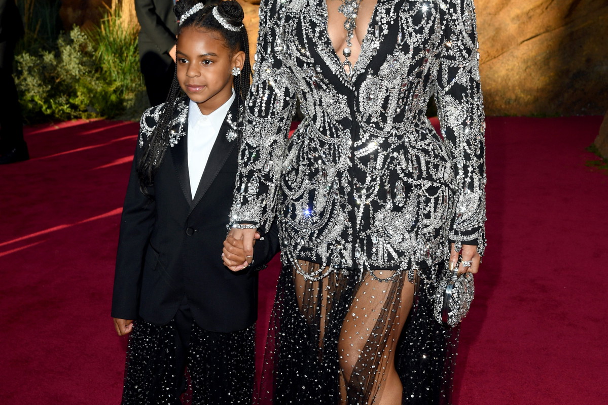 Beyoncé i Blue Ivy na premierze filmu Król Lew.
