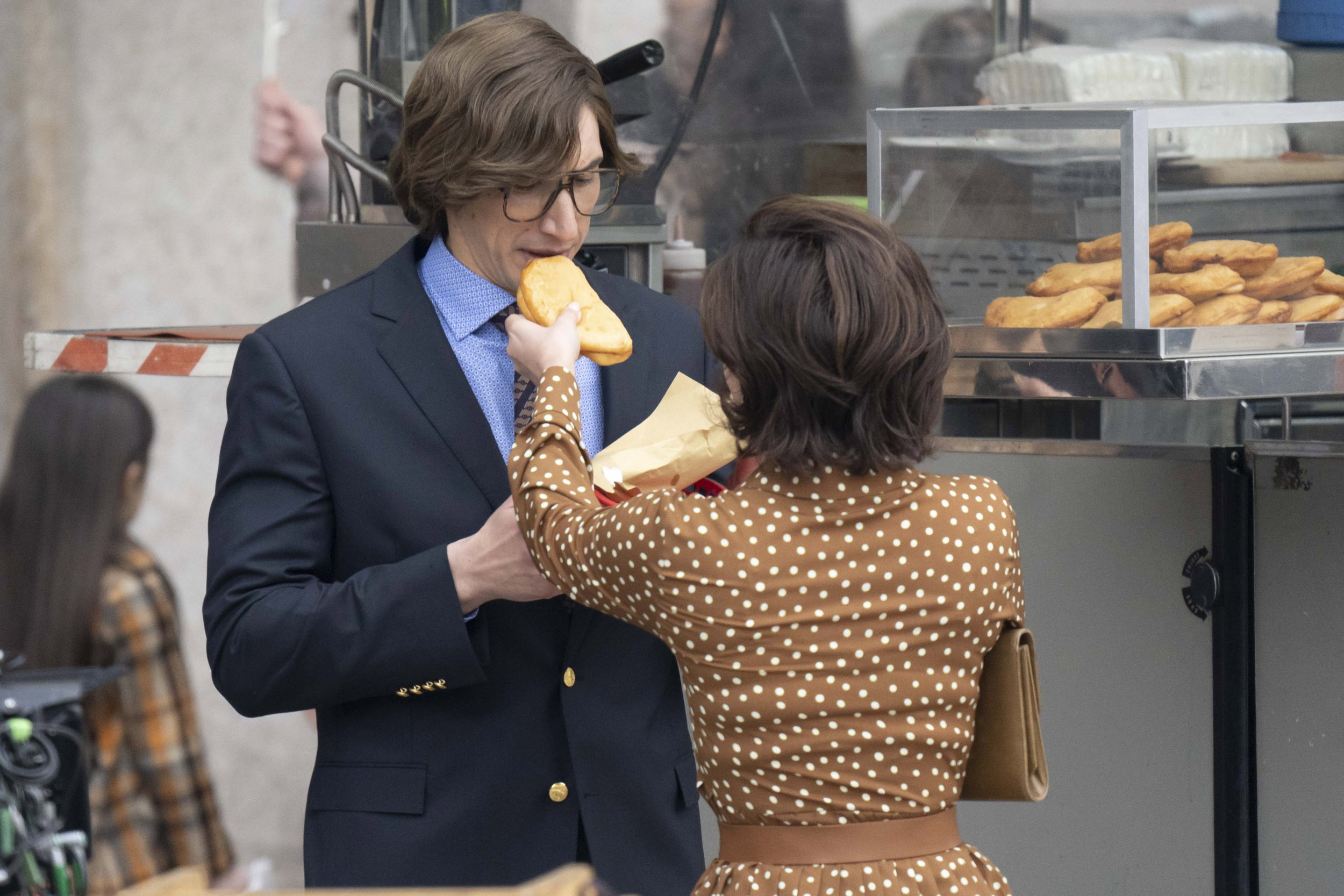 Lady Gaga i Adam Driver na planie ,,House of Gucci"