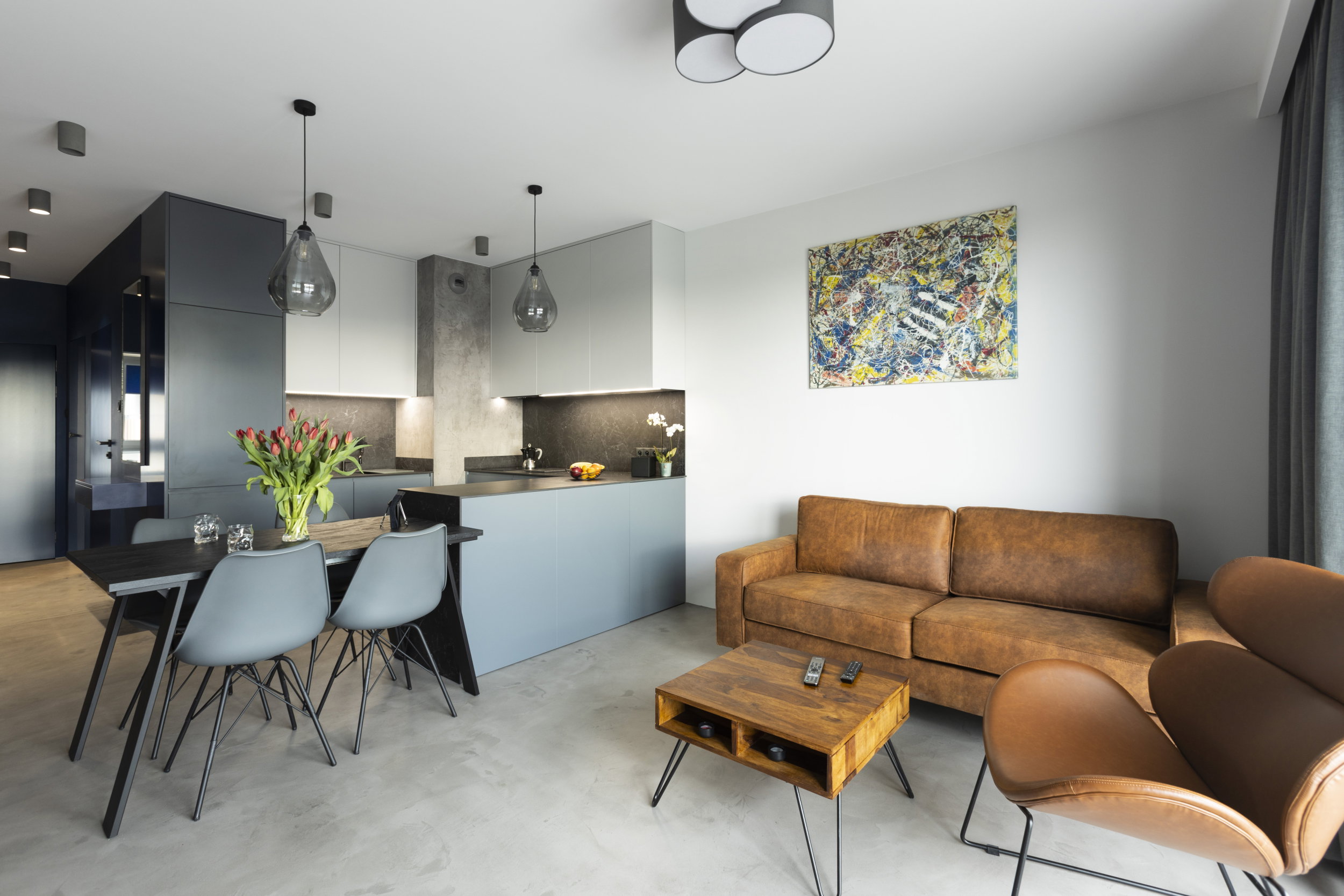 Betonowy minimalizm w mieszkaniu w warszawskich Włochach, projekt: Joanna Lemka-Wójcik z jlw studio