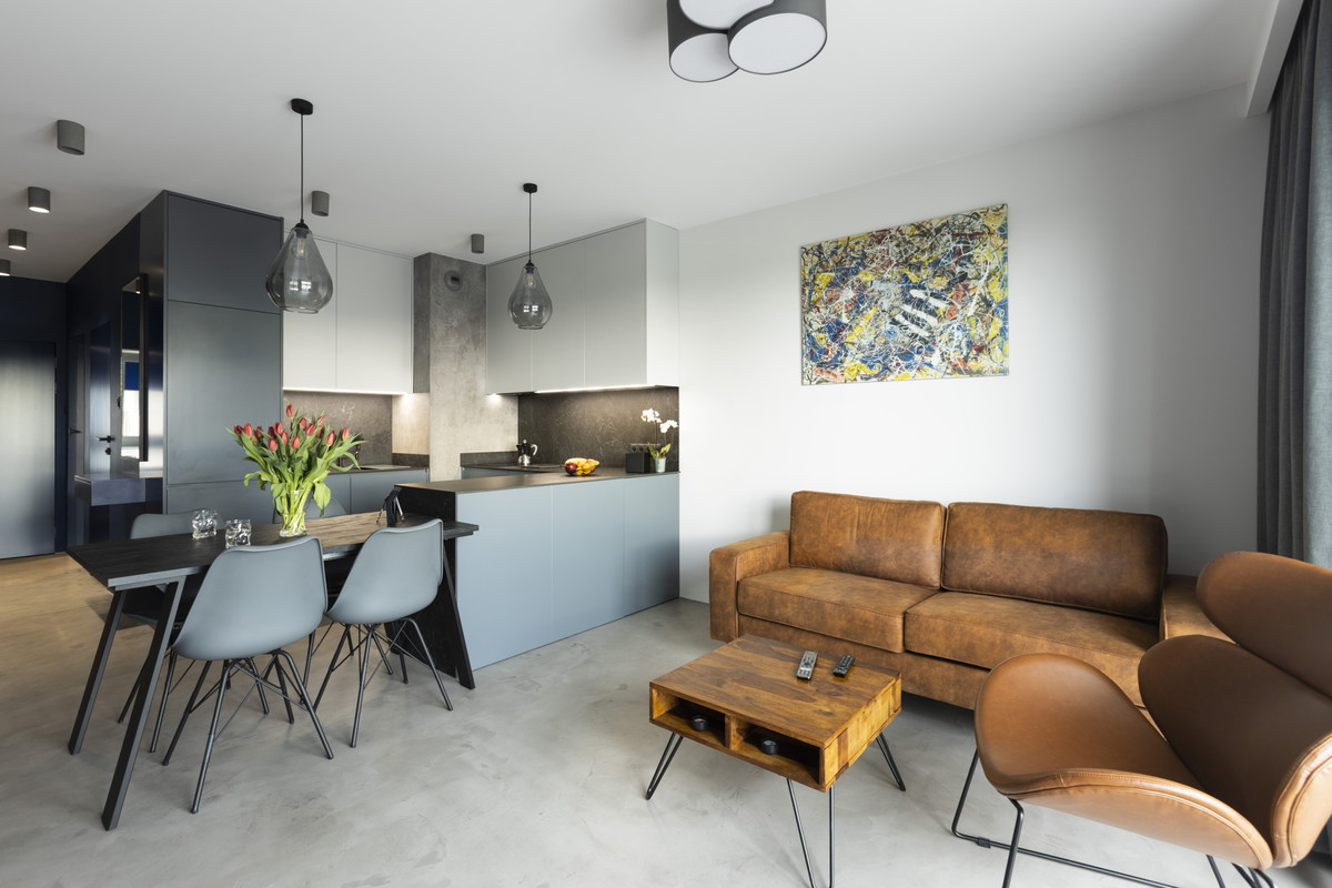 Betonowy minimalizm w mieszkaniu w warszawskich Włochach, projekt: Joanna Lemka-Wójcik z jlw studio